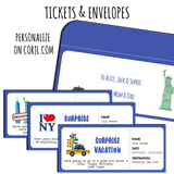 Surprise New York Trip Treasure Hunt - Vacation Reveal - custom printable - Open Chests
