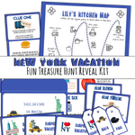 Surprise New York Trip Treasure Hunt - Vacation Reveal - custom printable - Open Chests