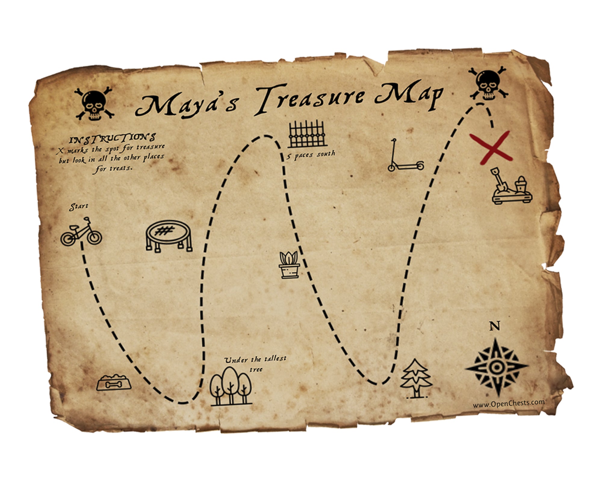 Treasure Map Template Editable Printable