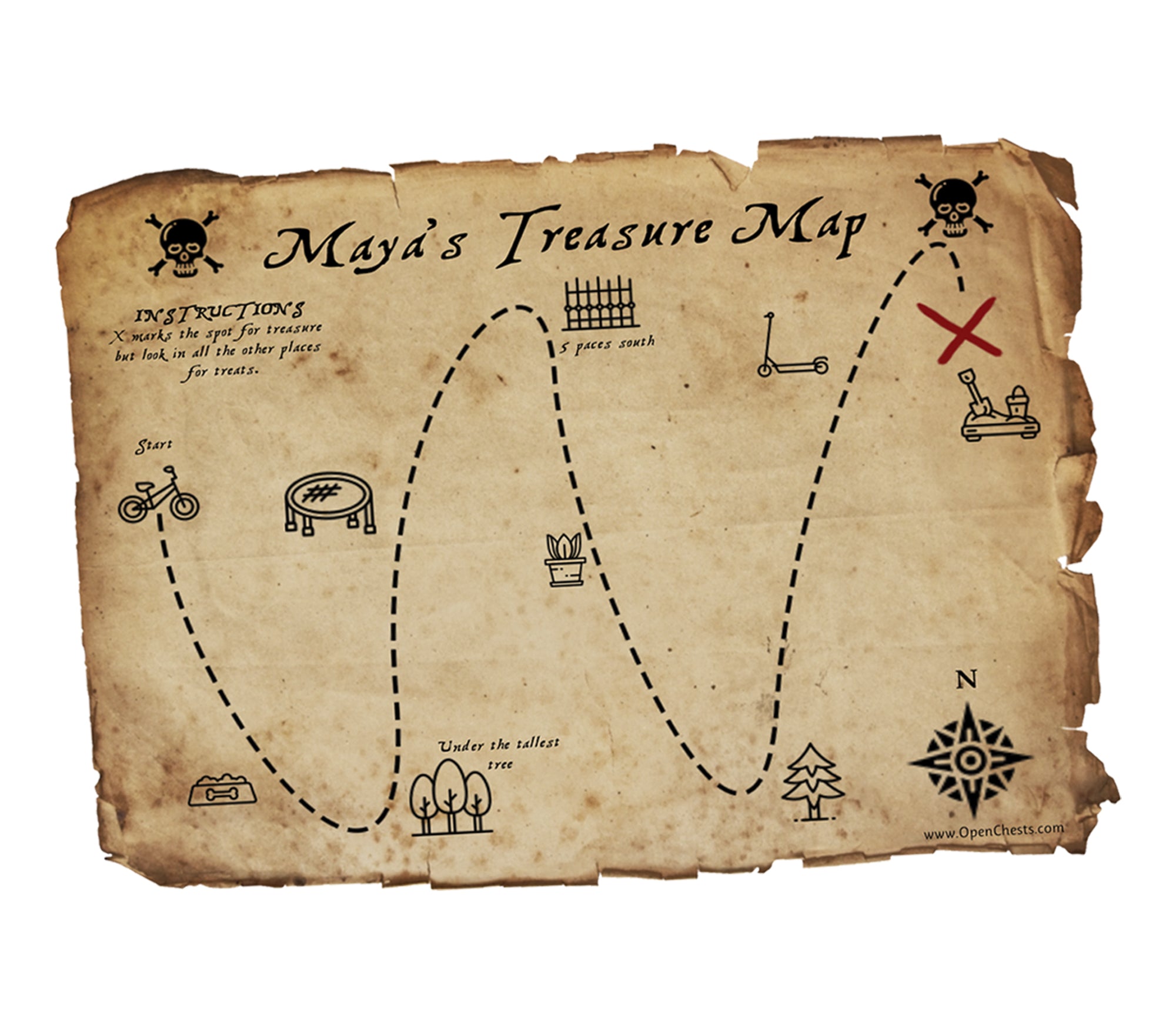 Treasure Map Template Editable Printable
