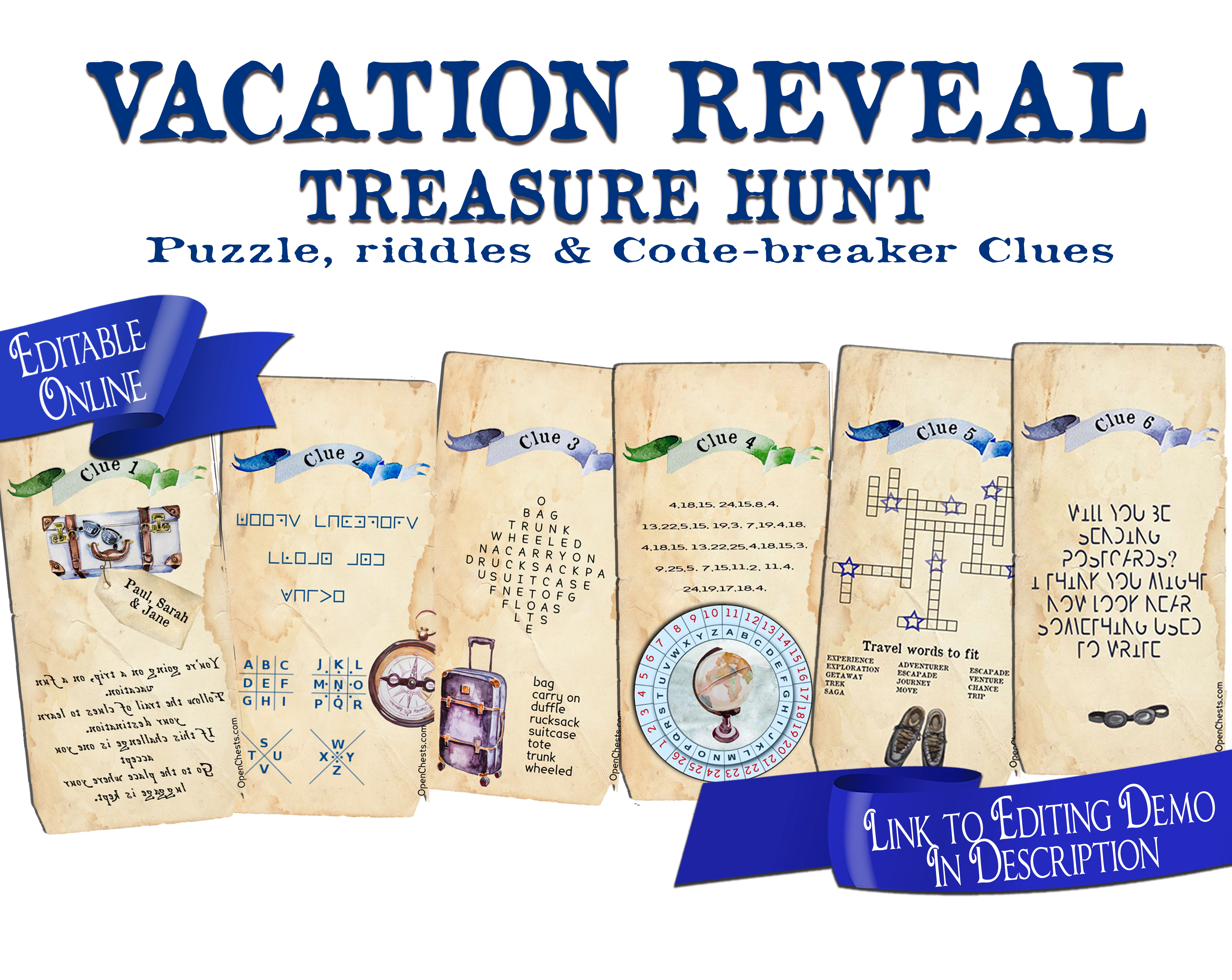 Surprise Vacation Treasure Hunt Clues - Winter Reveal - Open Chests