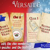 Christmas Treasure Hunt for teams | Editable Puzzle Clues - Open Chests