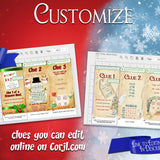 Christmas Treasure Hunt for teams | Editable Puzzle Clues - Open Chests