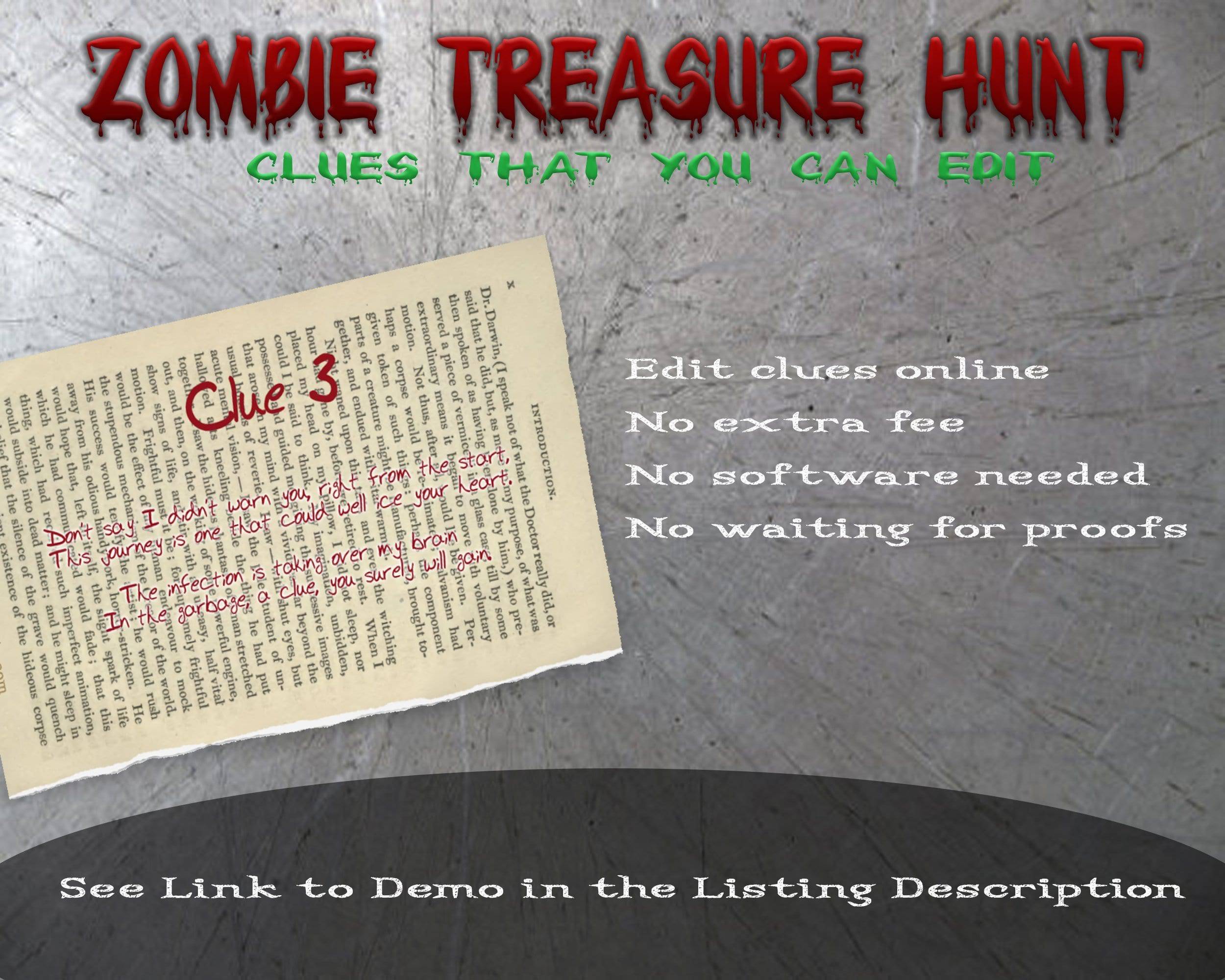 Creepy Treasure Hunt Clues - Zombie Poet - Open Chests