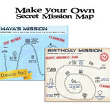 DIY Mission Map Printable | Editable templates | Detective or Spy Party Game | Gift reveal idea - Open Chests