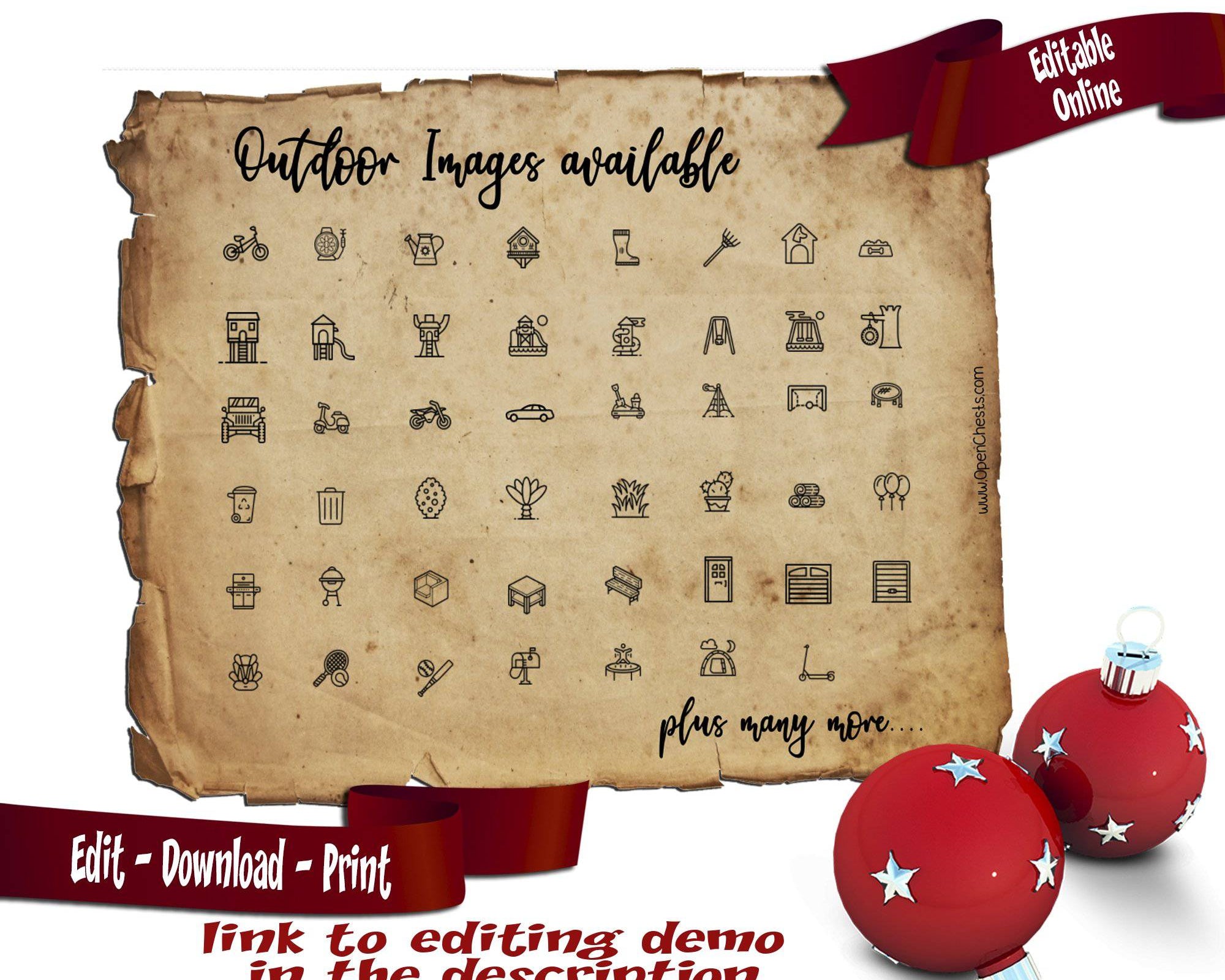 Santa Claus Christmas Treasure Map; solutions for Large Presents and no xmas tree - Open Chests