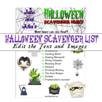 Editable Halloween Scavenger Hunt List - Game for younger kids - Open Chests