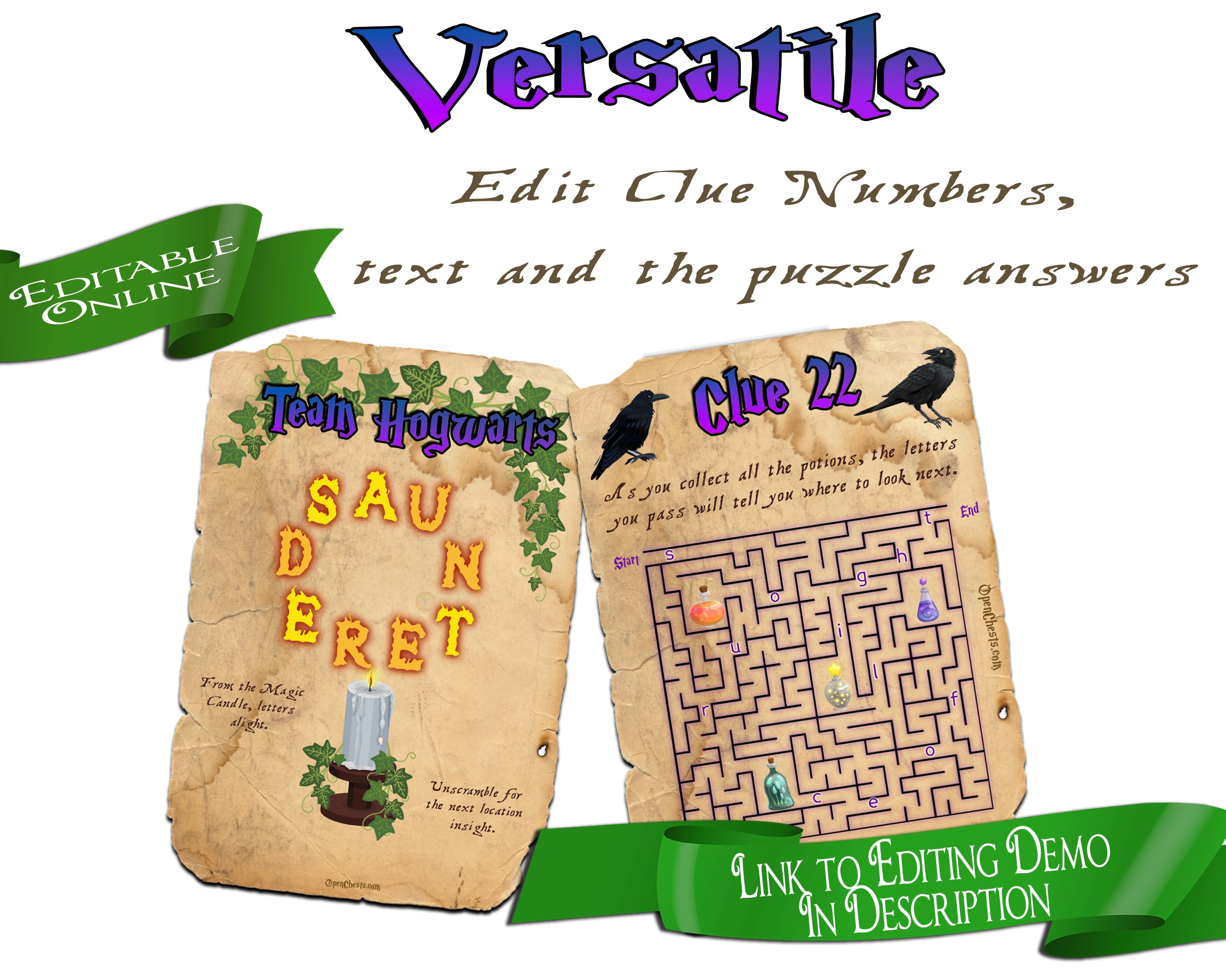 Magic Treasure Hunt Clues - Enchant your Backyard - Open Chests