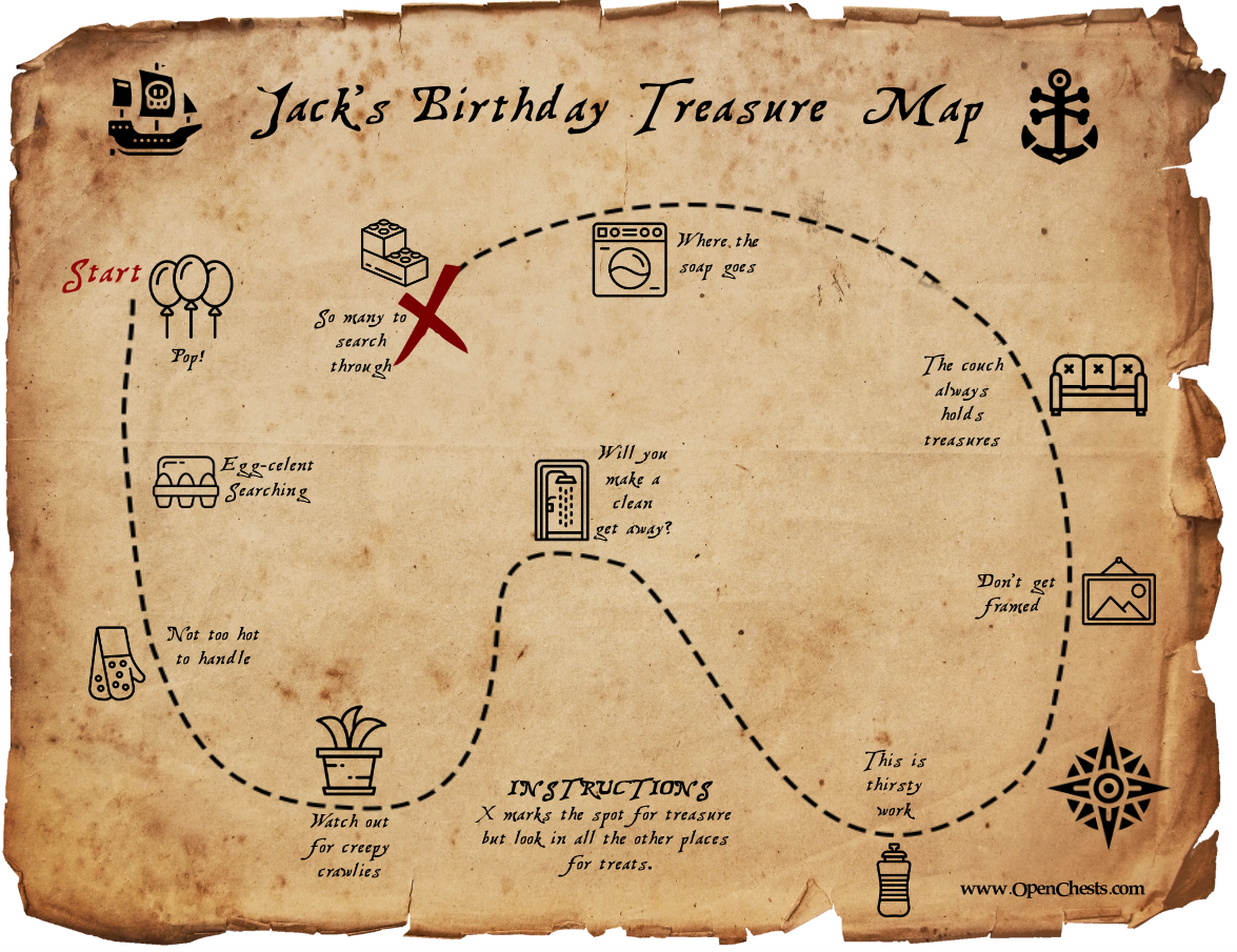 Treasure Map Header Treasure Map Template - Personalize and Customize – Open Chests