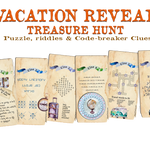 Surprise Beach Vacation Puzzle Clues | Editable Treasure Hunt - Open Chests