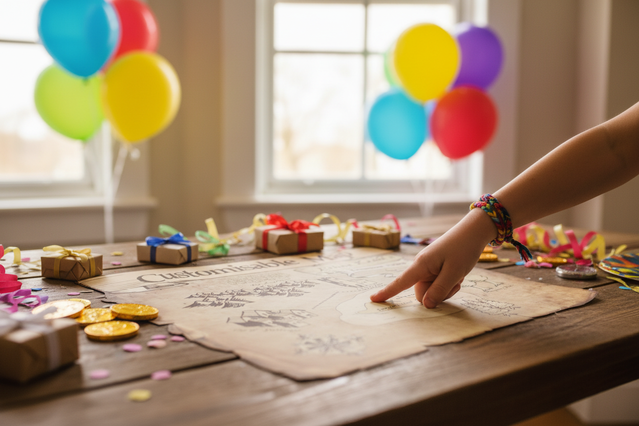 Birthday party with actual treasure map