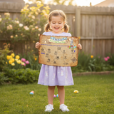 Happy child holding the Easter treasure map