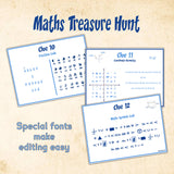 Maths Treasure Hunt Clues for Kids | Indoor Math Scavenger Hunt Ages 8-14
