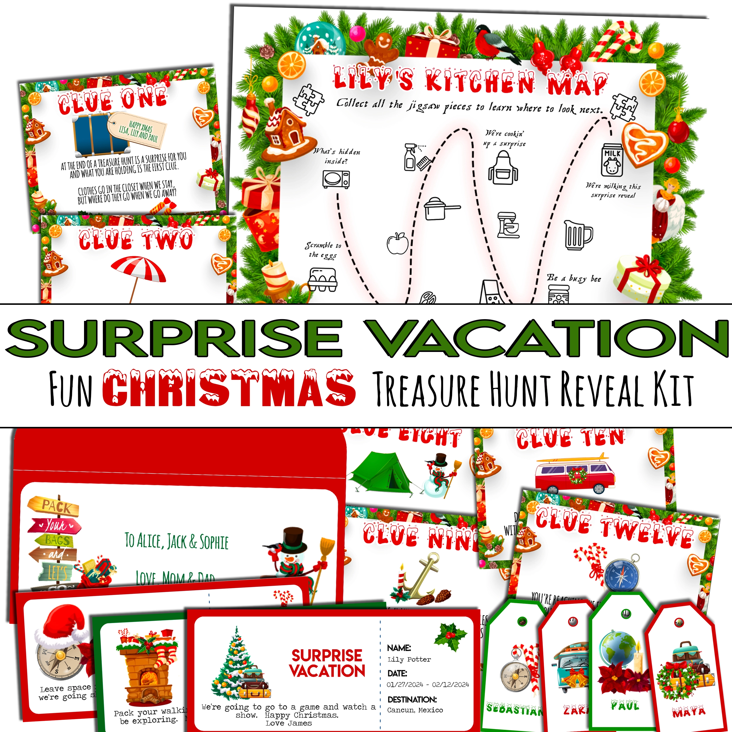Scratch & Reveal Surprise Trip Hidden message Travel Card Holiday Card  Gifts