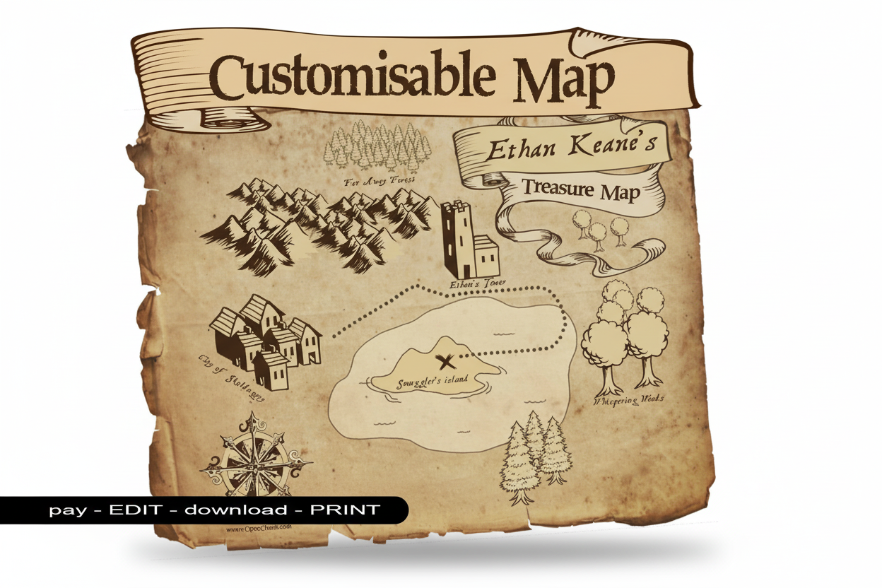 Vintage treasure map hero image