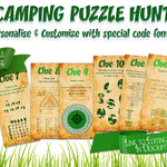 Camping Treasure Hunt Puzzle Clues - Open Chests