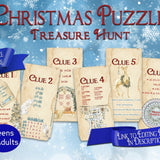 Christmas Scavenger Hunt Clues for Teens & Adults | Editable Templates | Party Game Idea | Inside Treasure Hunt - Open Chests