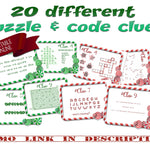 Christmas Teams puzzles and codes Treasure Hunt Clues - Open Chests