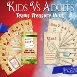 Christmas Treasure Hunt for teams | Editable Puzzle Clues - Open Chests