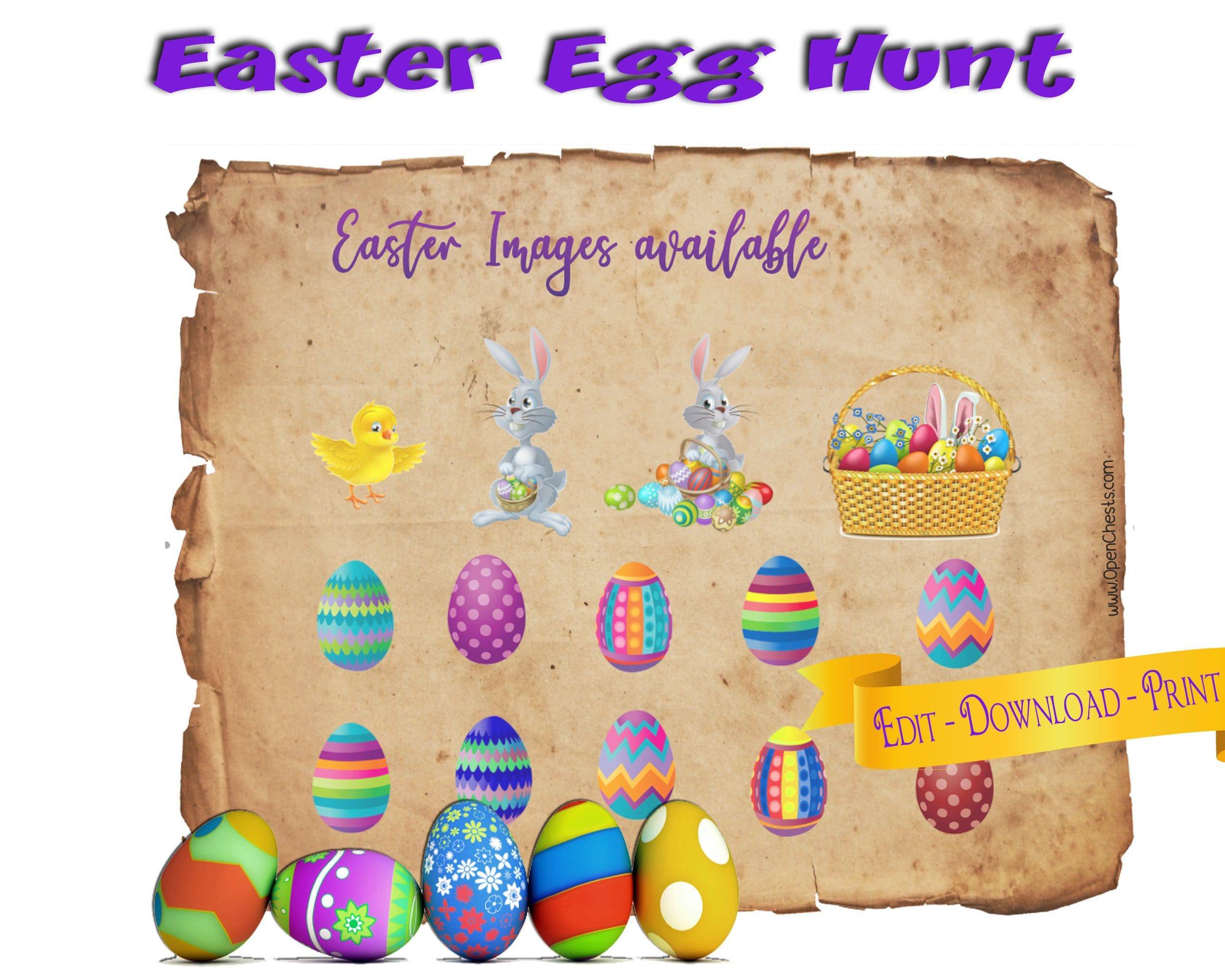 Easter Egg Hunt Map Printable | Indoor Treasure Hunt for Children - Open Chests