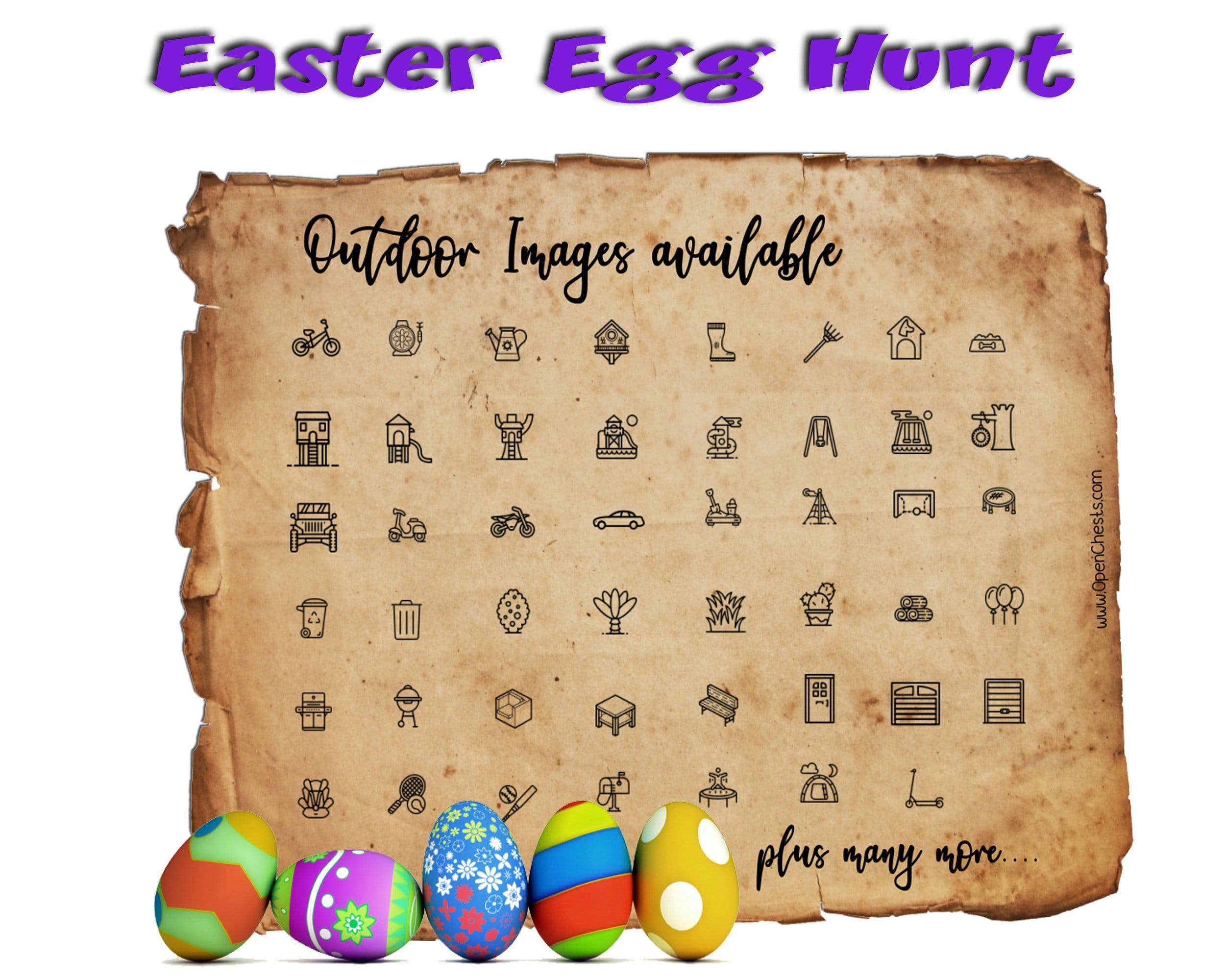 Easter Egg Hunt Map Printable | Outdoor Treasure Hunt for Children - Open Chests