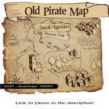 Kid's Treasure Map Printable PDF - Customisable download - Open Chests
