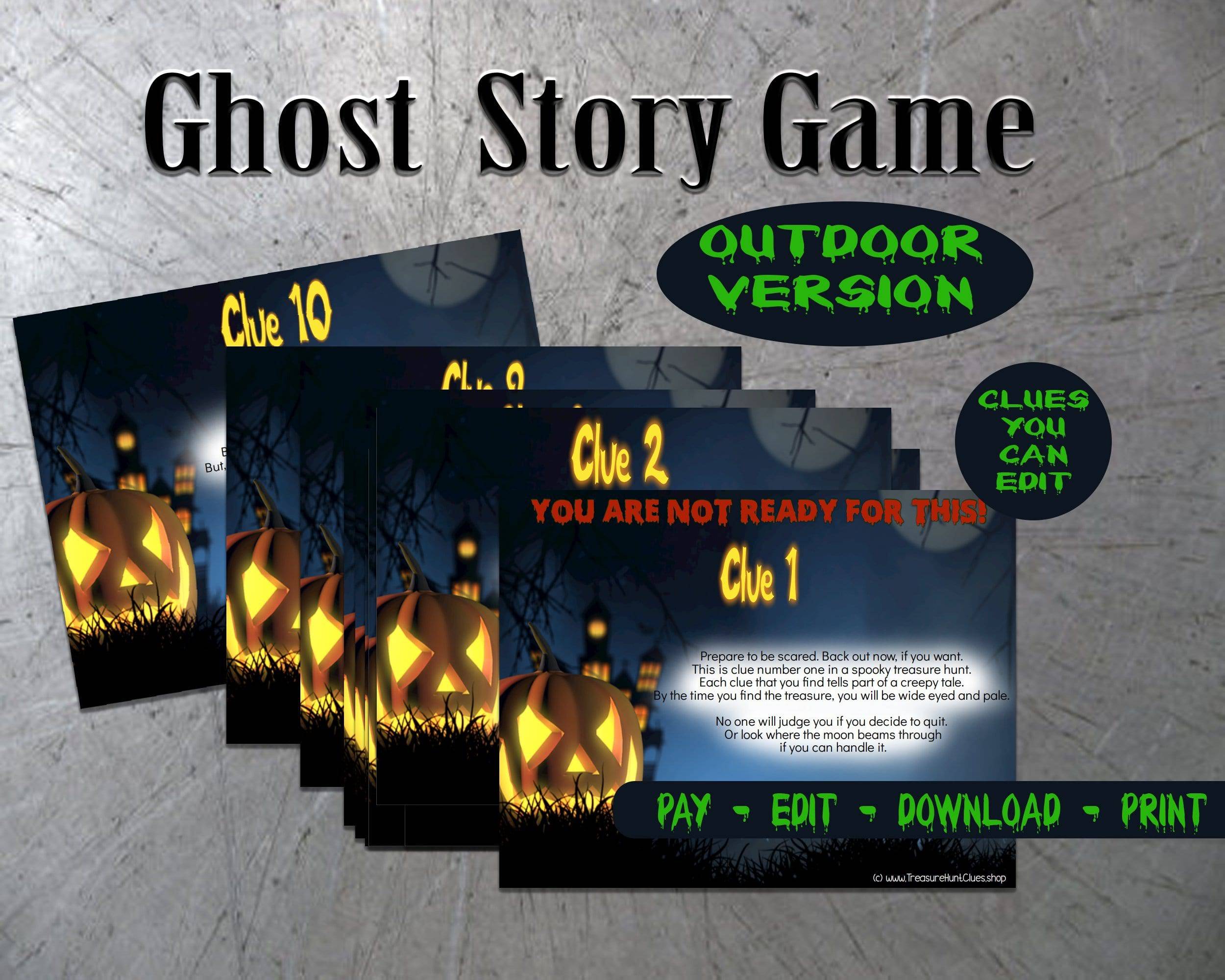 OUTDOOR Halloween Treasure Hunt Clues - Ghost Story - Open Chests