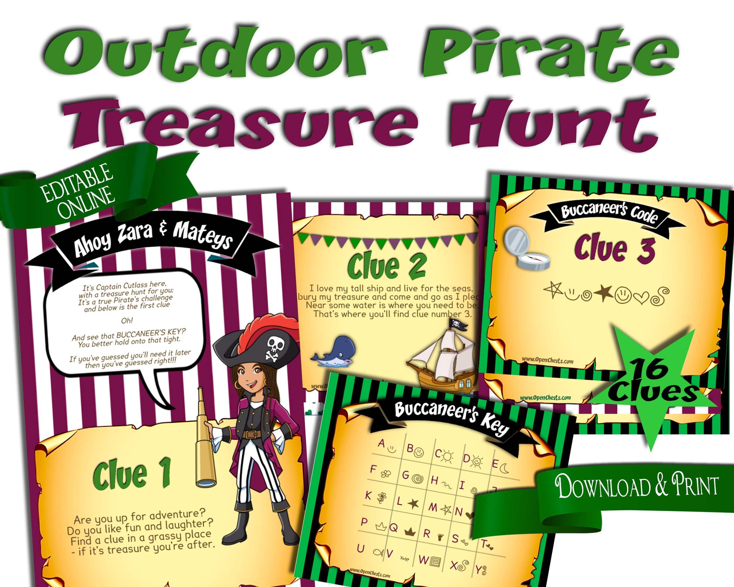 Outdoor Pirate Treasure Hunt for Cool Girls - Open Chests