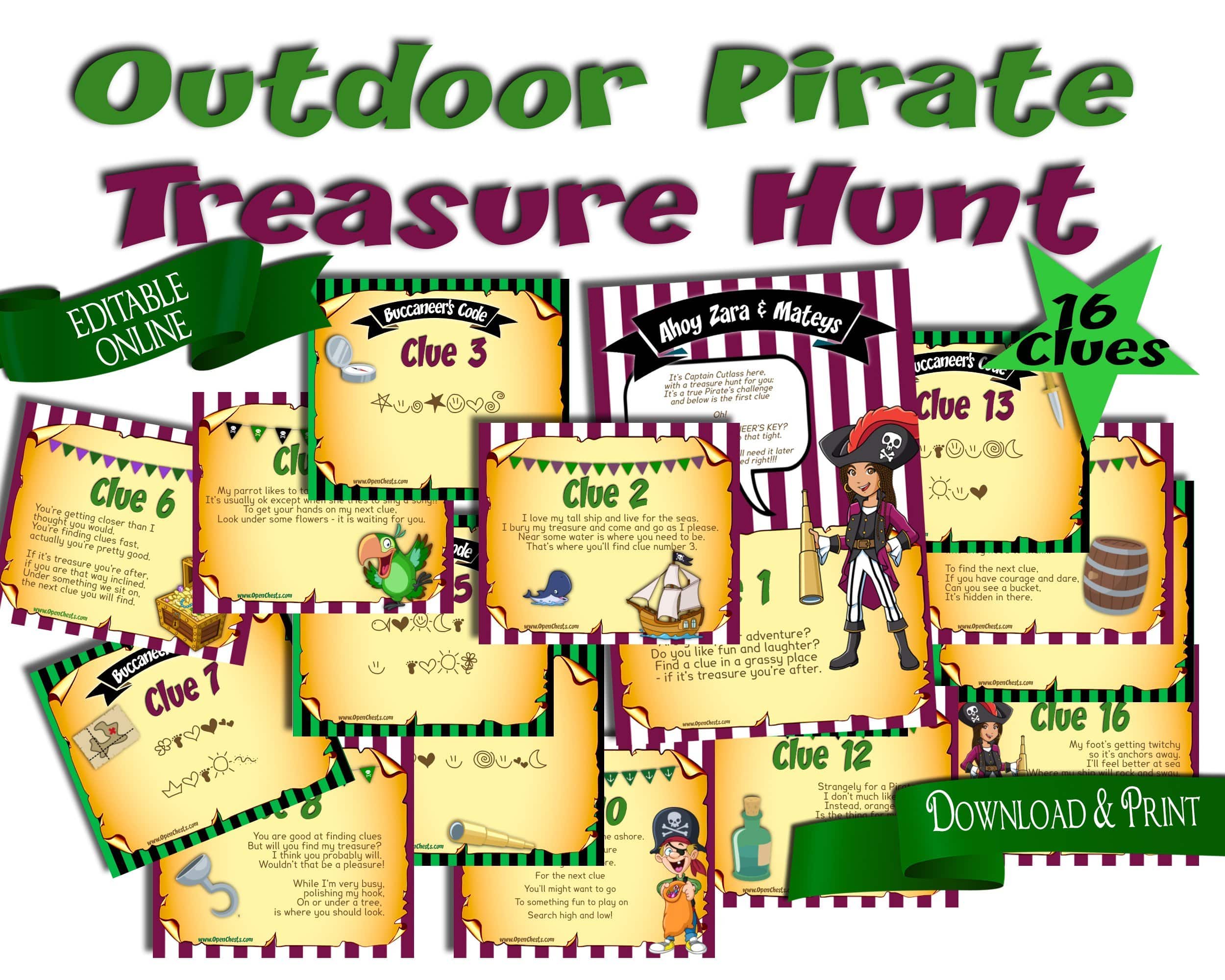 Outdoor Pirate Treasure Hunt for Cool Girls - Open Chests