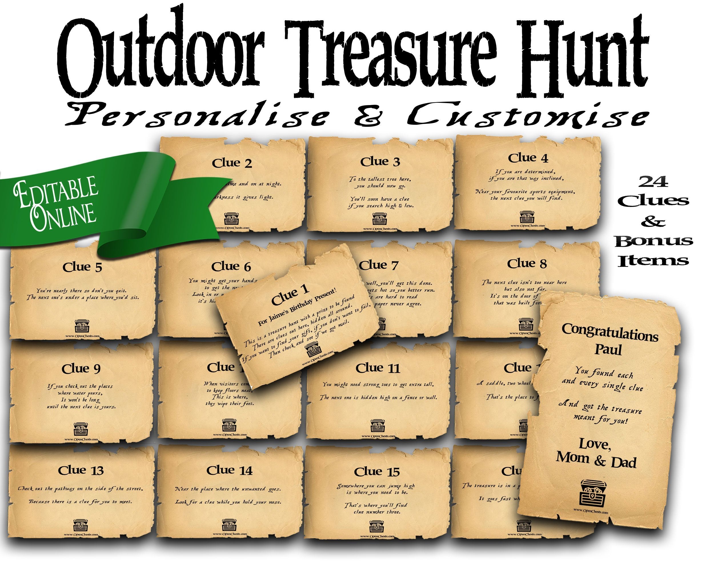 Outdoor Riddles Treasure Hunt Clues | Backyards & Neighbourhoods – Open ...