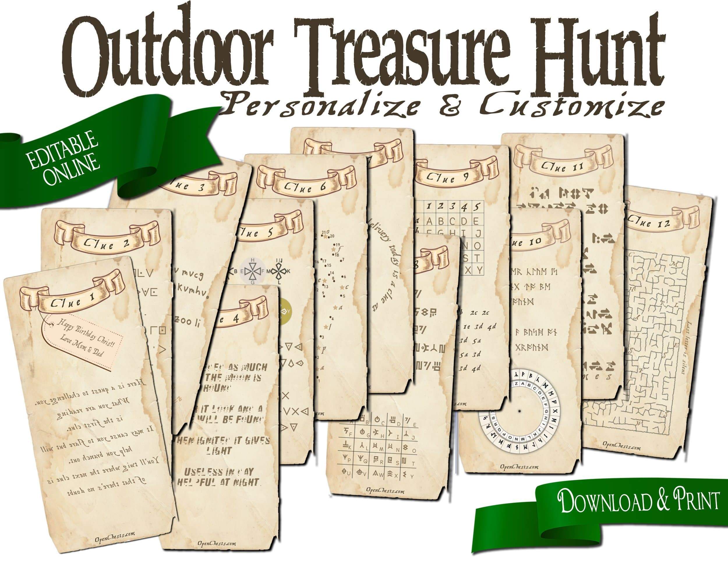 Outdoor Treasure Hunt for Teenagers | Challenging Clues | For Adults too - Open Chests