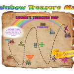 Rainbow Treasure Hunt Map PDF Printable - Personalize and Customize today - Open Chests