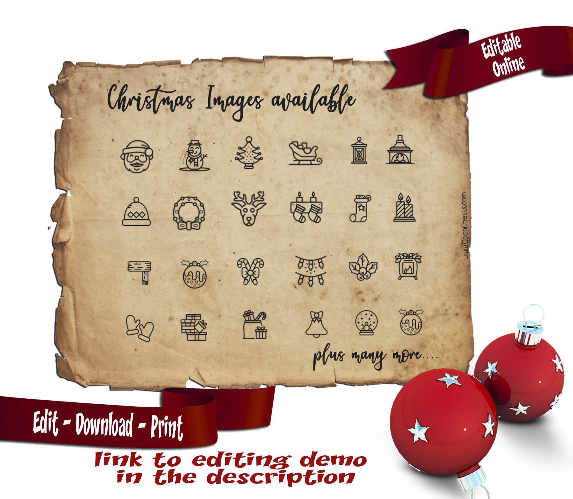 Santa Claus Christmas Treasure Map; solutions for Large Presents and no xmas tree - Open Chests
