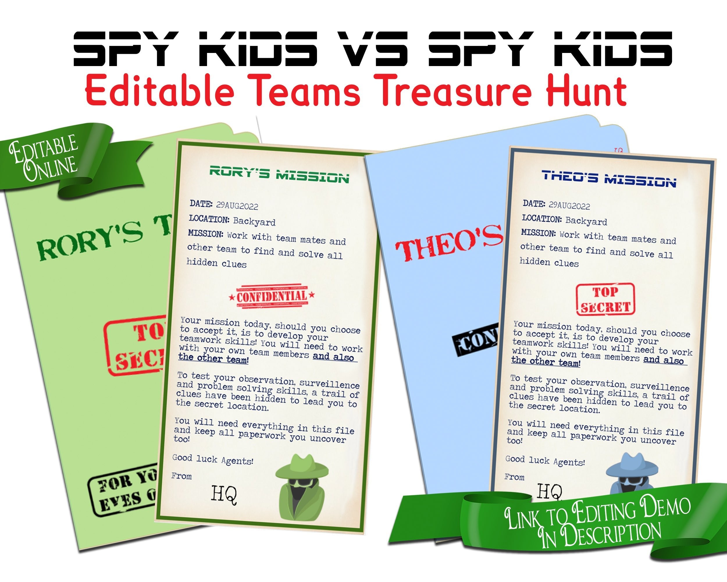 Spy or Detective Mission | Treasure Hunt for 2 teams - Open Chests