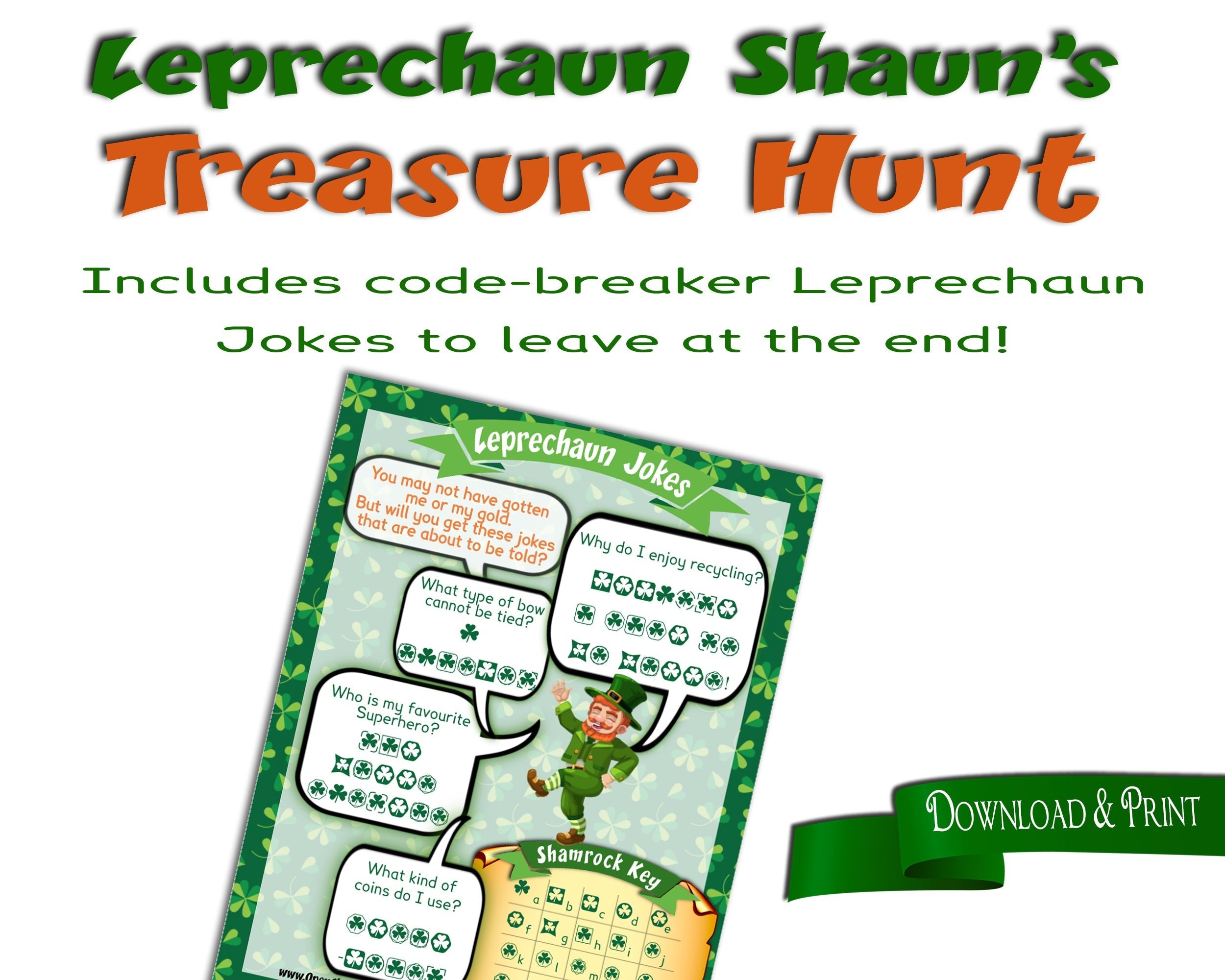 St Patrick's Day Game. Leprechaun Treasure Hunt - Open Chests